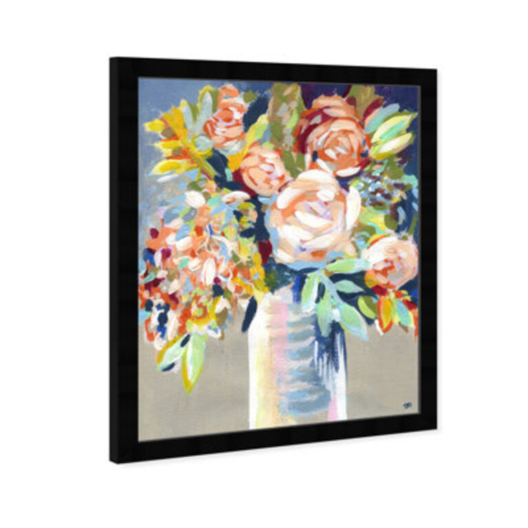" Orange Painted Floral Bouquet " Painting Print