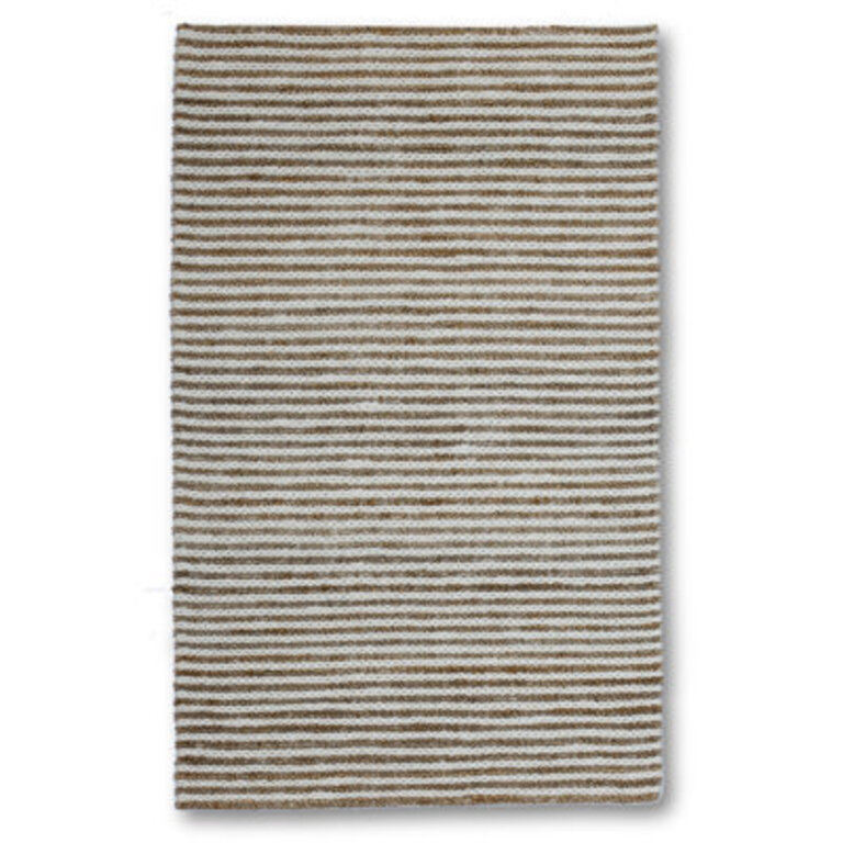 Noori Striped Handmade Flatweave Chunky Brown Jute & Ivory Wool Area Rug By Tufty Home