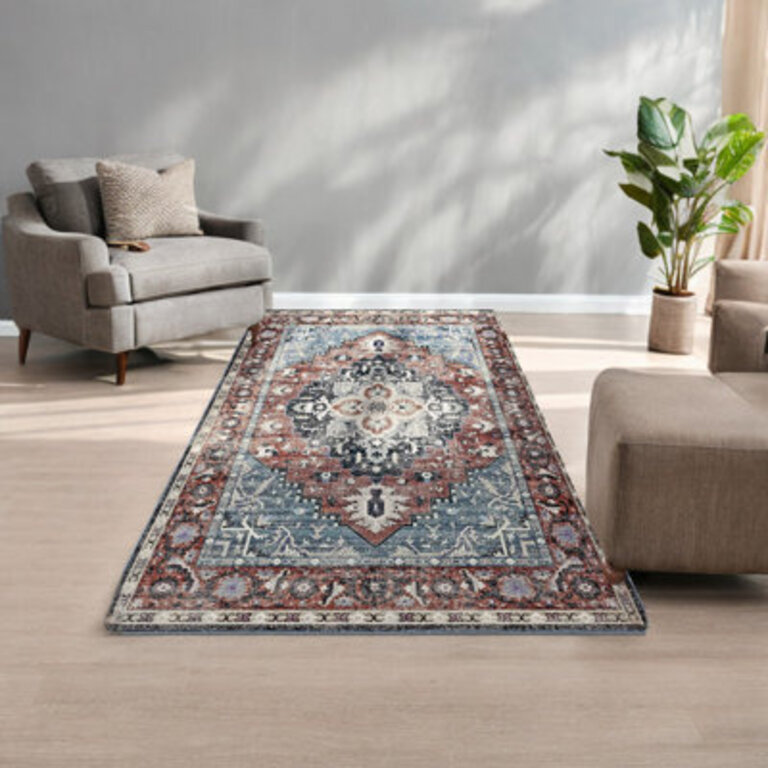 Autavia Area Rug, Non-Slip Carpet, Traditional Vintage Style, Machine Washable