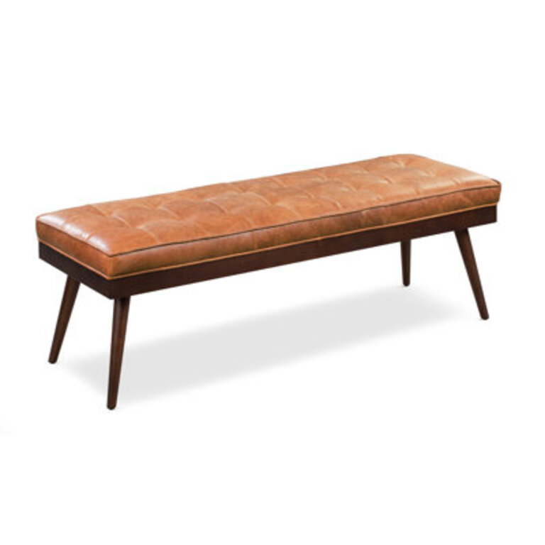 Athan Full-Grain Italian Genuine Leather Bench
