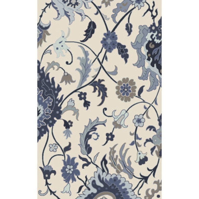 Alexander Floral Hand-Tufted Wool Blue/Ivory/Beige Area Rug