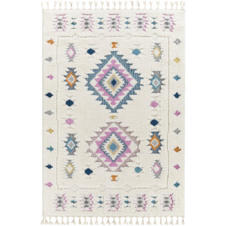 Diemer Machine Woven Blue/Cream/Pink Area Rug