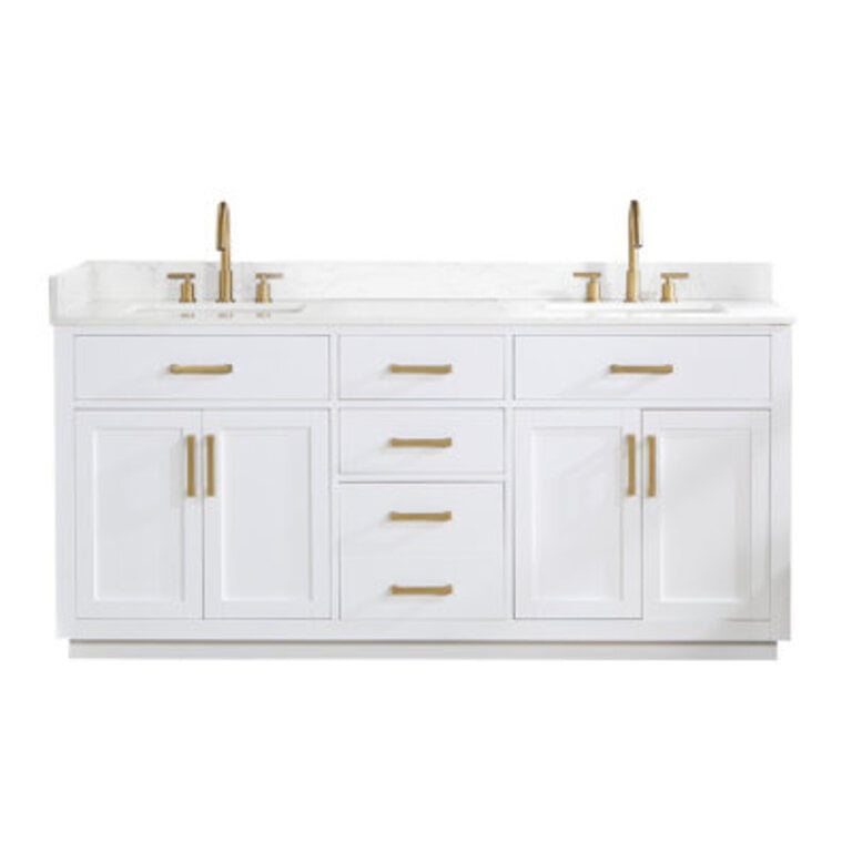 Gavino 72'' Double Bathroom Vanity with Engineered Stone Top