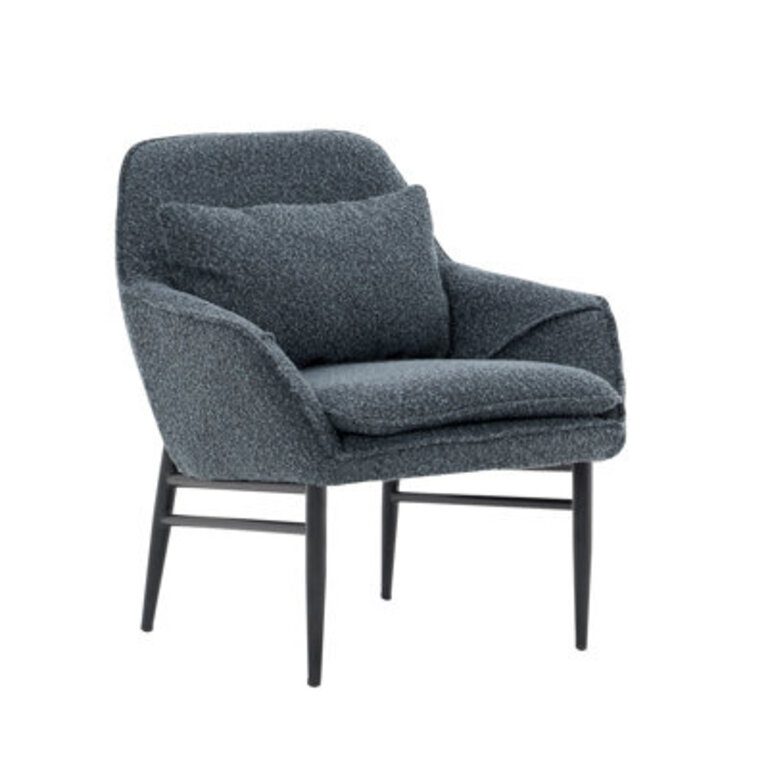 Jozeph Fabric Upholstered Accent Chair with Pillow Steel Legs