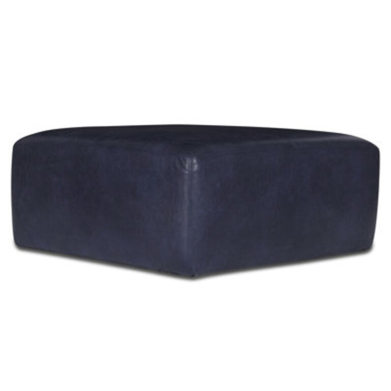Heafield Square 35 Wide Full-Grain Genuine Italian Leather Ottoman