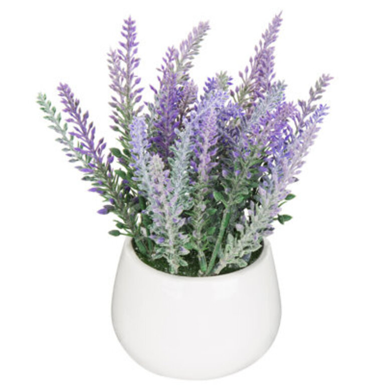 Benita 7 Faux Flowering Plant in Ceramic Pot