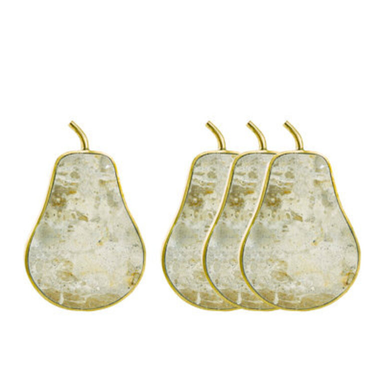 Brown Marble Pear Coaster Set