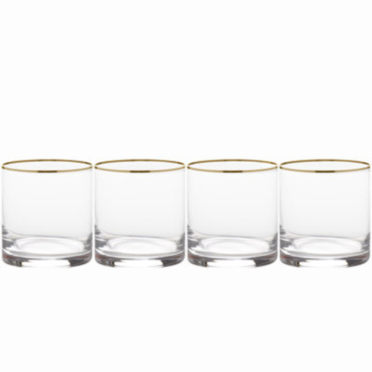Mikasa Julie Gold 15 oz Double Old Fashion Glasses