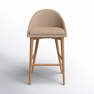 Prescott Upholstered Adjustable Height Counter Stool with Solid Wood Frame