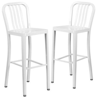 IndoorOutdoor Commercial Grade Metal Modern Barstools Set of 2 by Flash Furniture