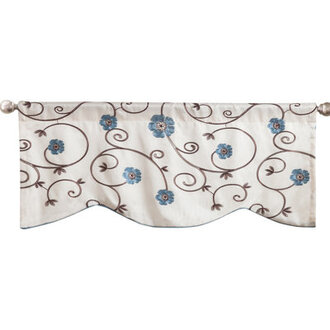 Floral Scalloped 42 W Window Valance