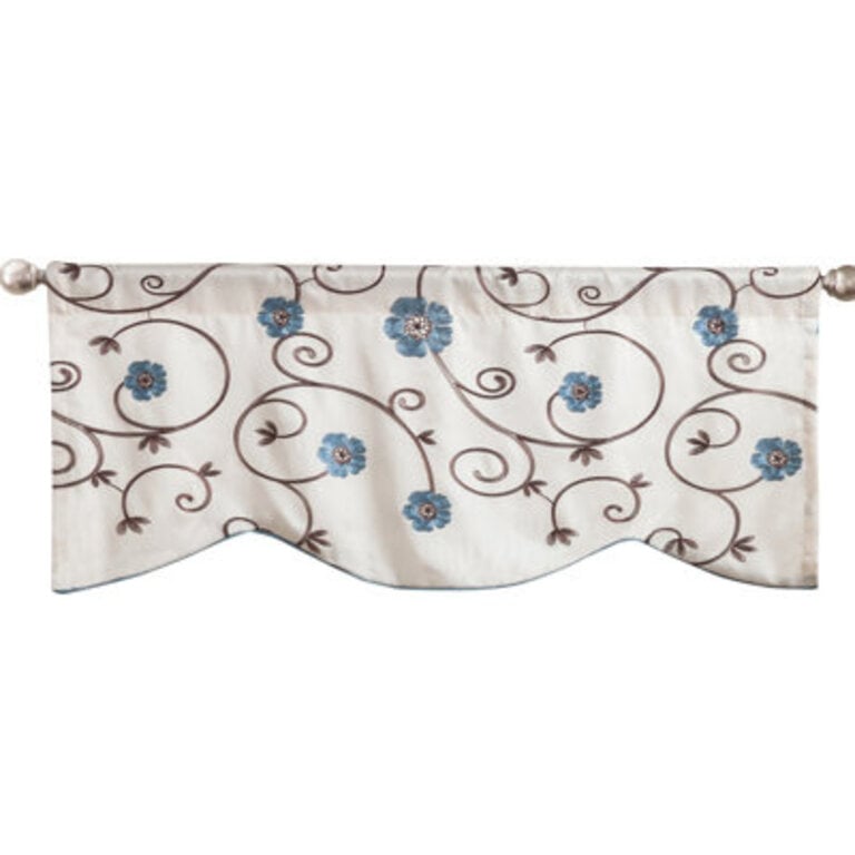 Floral Scalloped 42 W Window Valance