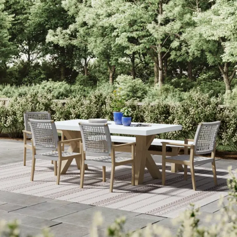 Fleur Rectangular 74 Long Dining Set