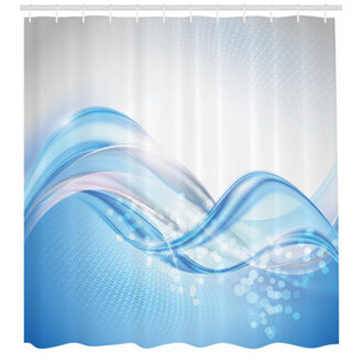 Akiva Abstract Shower Curtain with Hooks Included