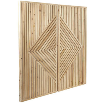 Boho Abstract Wall Decor on Solid Wood