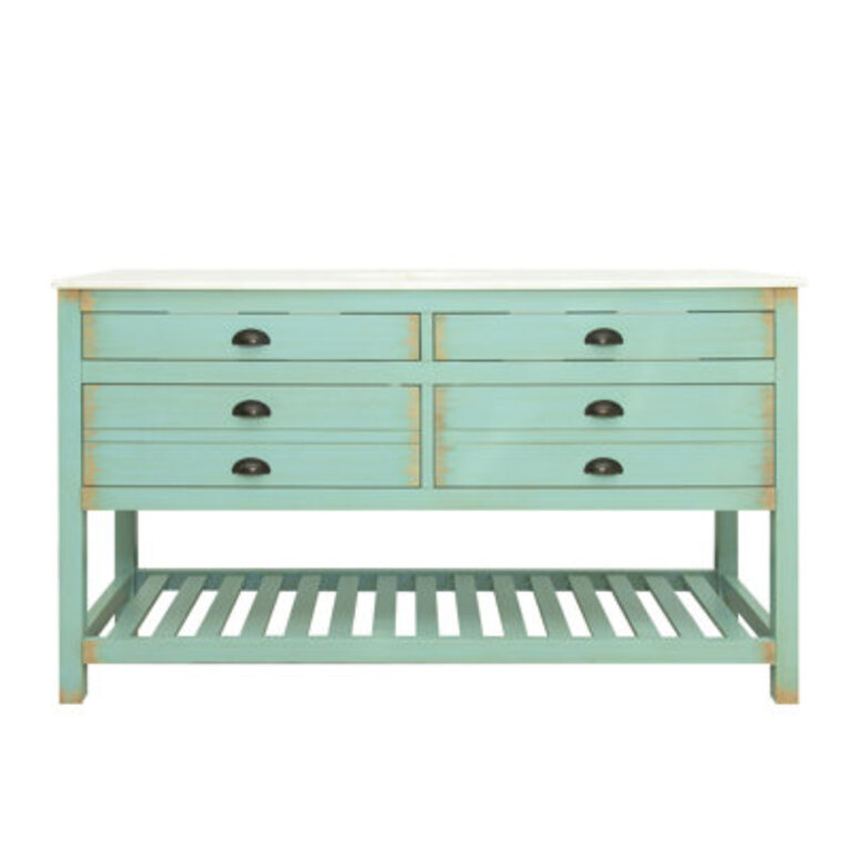 60 Single Bathroom Vanity with Cultured Marble Top