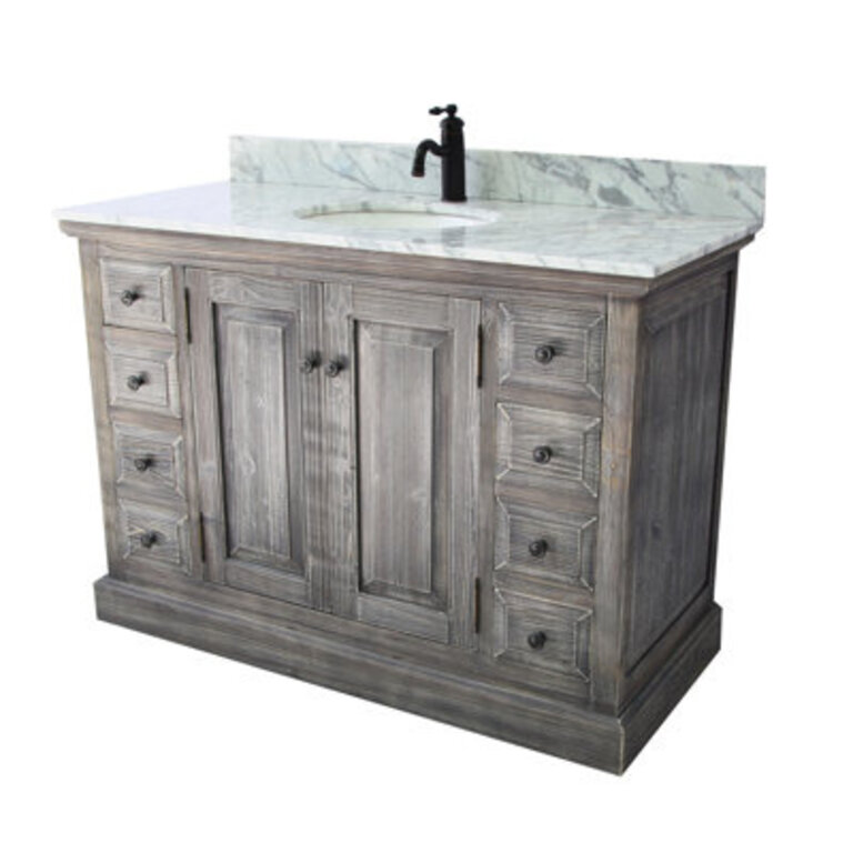 Aultman 48 Single Bathroom Vanity with Marble Top