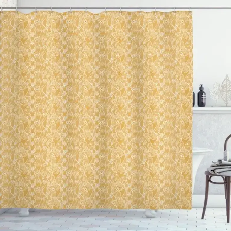 Donnasia Floral Shower Curtain with Hooks Included