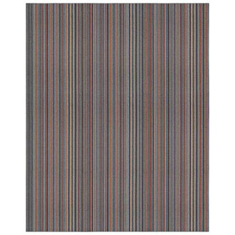 Striped Machine Made Tufted Rectangle 12 x 15 Polypropylene Area Rug in Light BlueGrayRed