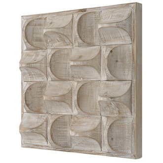 Modern Abstract Wall Decor on Solid Wood