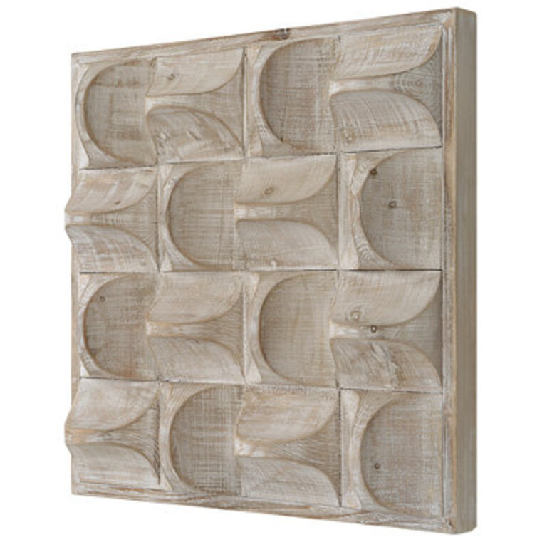 Modern Abstract Wall Decor on Solid Wood