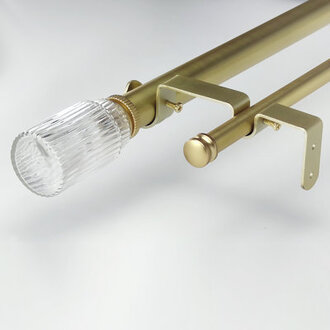 Judner Gold Adjustable Double Curtain Rod Set