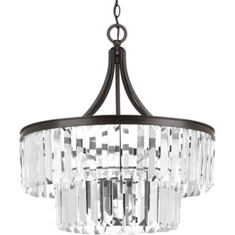 Glimmer 5 - Light Crystal Chandelier Base Finish: Antique Bronze