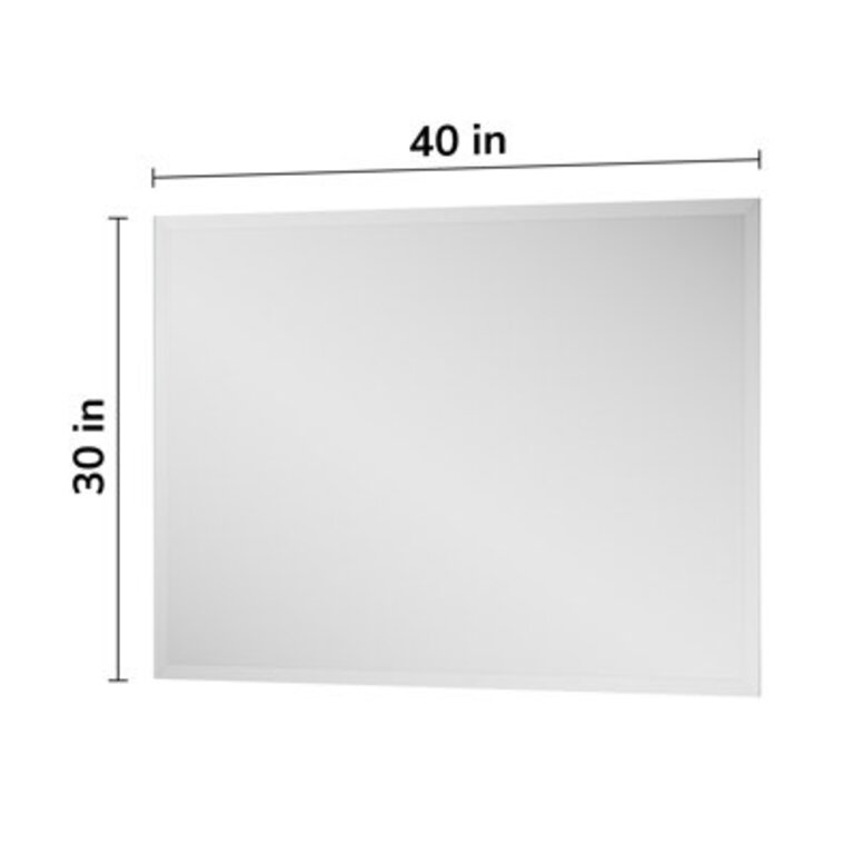 Janica Rectangle Beveled Frameless Bathroom Vanity Mirror Decorative Wall Accent Mirror