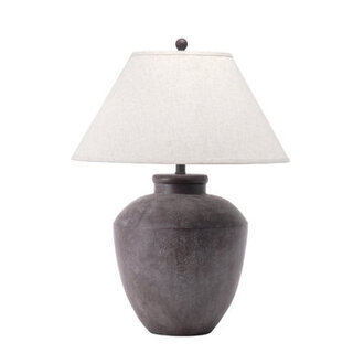 Caserta 30-inch Vintage Resin Urn Brown Table Lamp