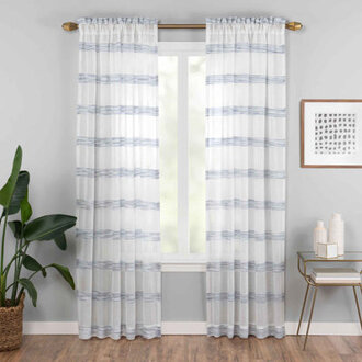 Blaurock Polyester Semi Sheer Curtain Single Panel
