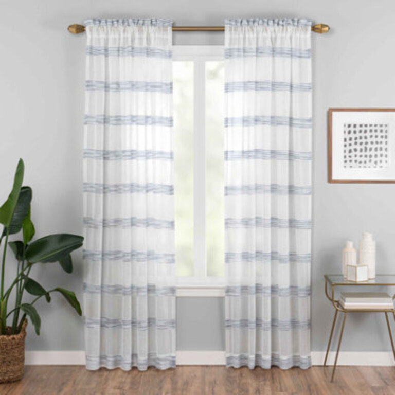 Blaurock Polyester Semi Sheer Curtain Single Panel