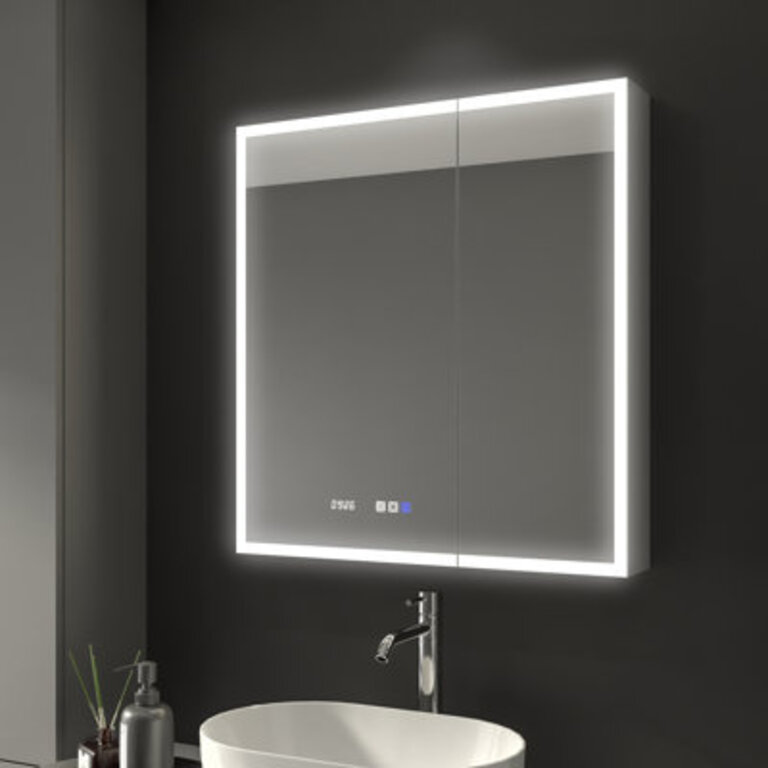 Hendra 30 W 32 H Frameless Medicine Cabinet with Mirror and 3 Adjustable Shelves