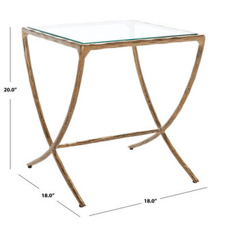 Evelynn Glass Top End Table