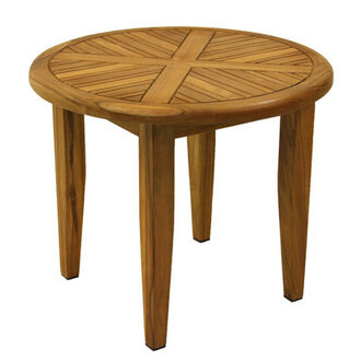Akiva Outdoor Solid Wood Side Table