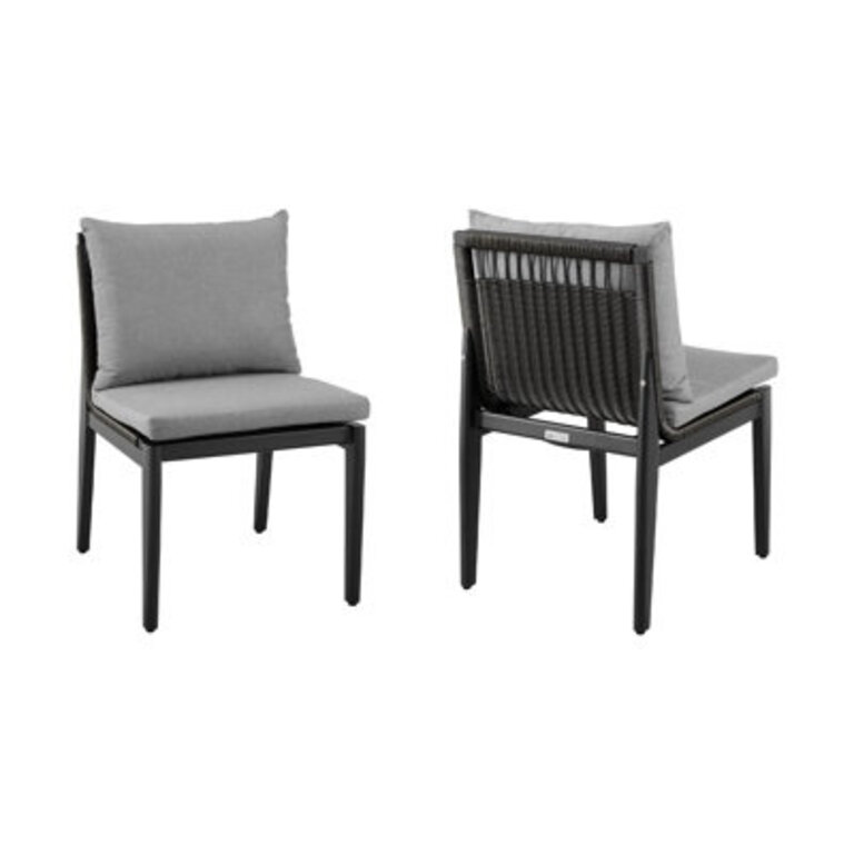 Cayman AluminumPowder Coated Aluminum Outdoor Dining Side Chair with Cushion