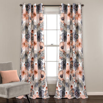 Leah Polyester Room Darkening Curtain Pair