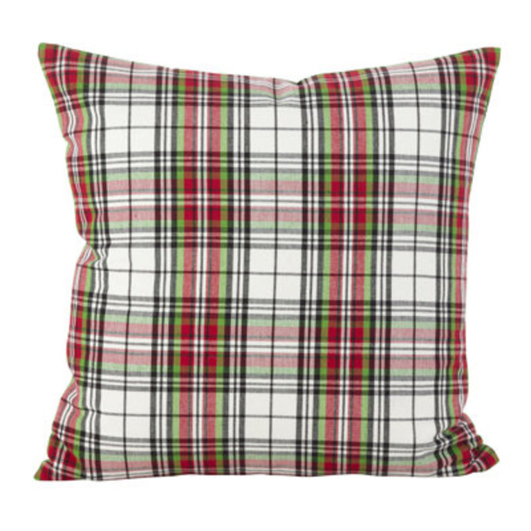 Hensel Collection Plaid Down Reversible Throw Pillow