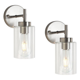 Set Of 2  Mosca Bath Sconce Wall Light with Glass Shade for Toilet Hallway Staircase Living room Bathroom Dining room-102 H X 393 W