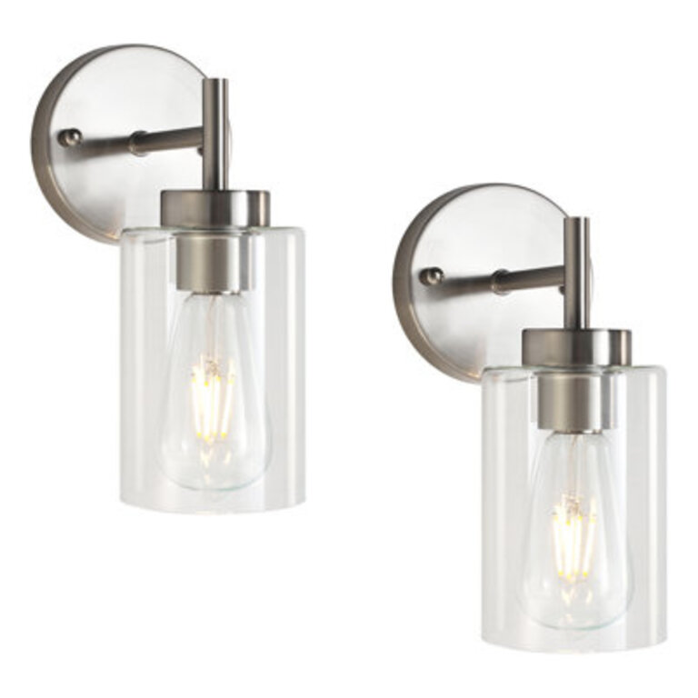 Set Of 2  Mosca Bath Sconce Wall Light with Glass Shade for Toilet Hallway Staircase Living room Bathroom Dining room-102 H X 393 W