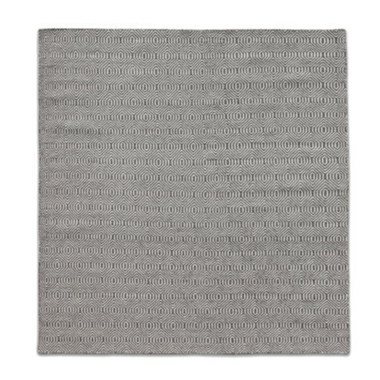 Coastal Argyle Stacked Flatweave Grey  White Hexagon Patterned Wool Area Rug By Tufty Home