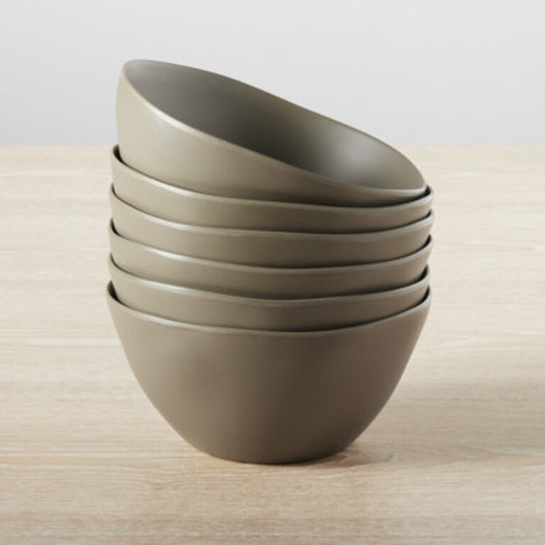 Set of 6 Laya Matte Melamine Rice Bowls