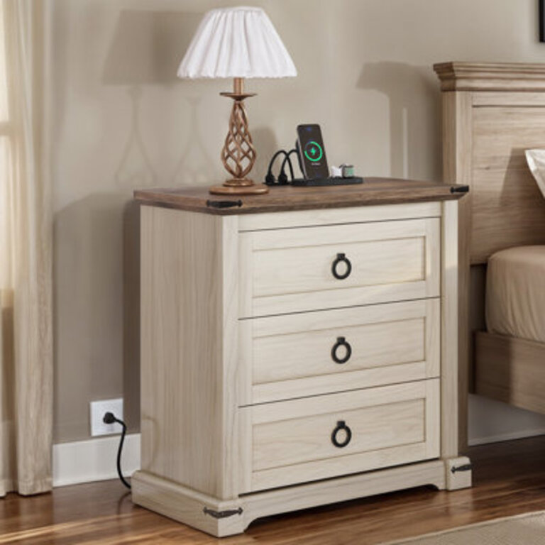 Runnie 3 - Drawer Nightstand in BrownBeige