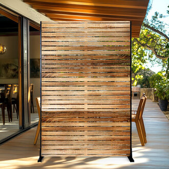 Metal Privacy Screen - Freestanding Outdoor Privacy Screen for Patio Balcony