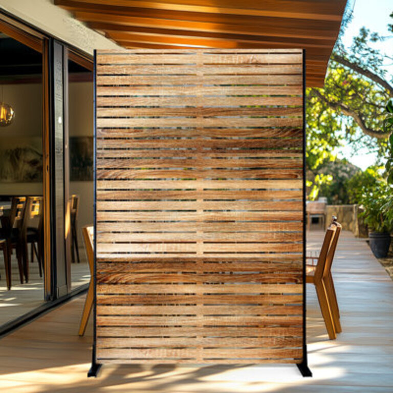 Metal Privacy Screen - Freestanding Outdoor Privacy Screen for Patio Balcony
