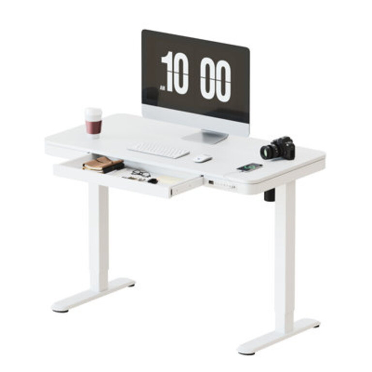 Home Office Height Adjustable Standing Desk with Drawer