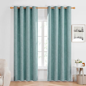100 Blackout Thermal Insulated Grommet Curtains with Liner 2 Panels