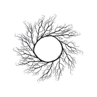 23in Pre-Lit Halloween Black Fall Wreath with 60 Orange and Purple LED Lights