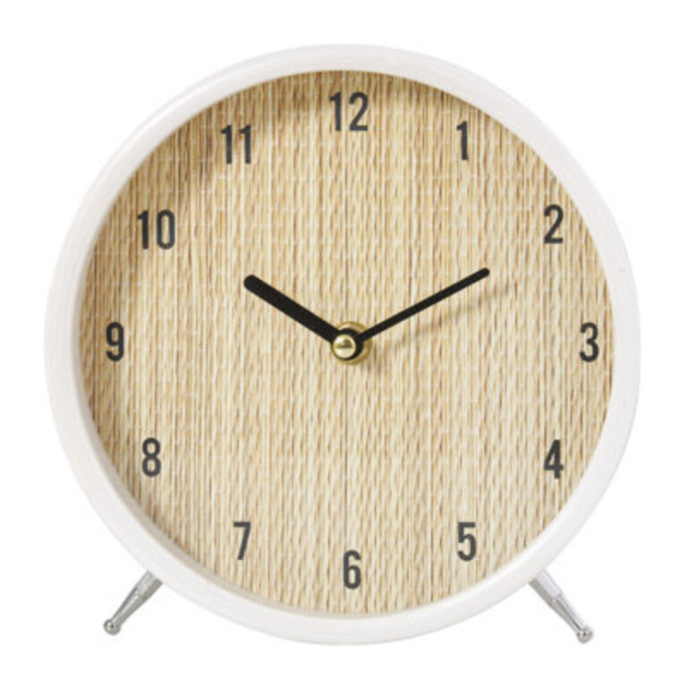 Metal Mechanical Tabletop Clock in White