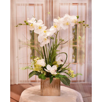 Faux Silk Orchid Arrangement in Vase