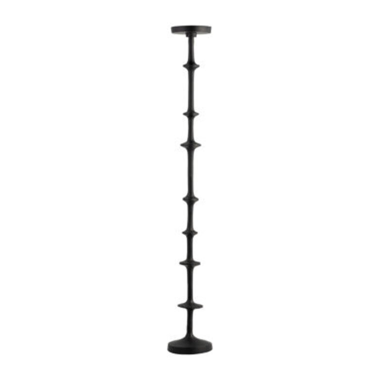 Black Sleek Tabletop Candle Holder with Bold Vertical Design  Modern Decorative Candle Holder for Living Room Corners or Entryways  Floor Candle Holder with Sculptural Form